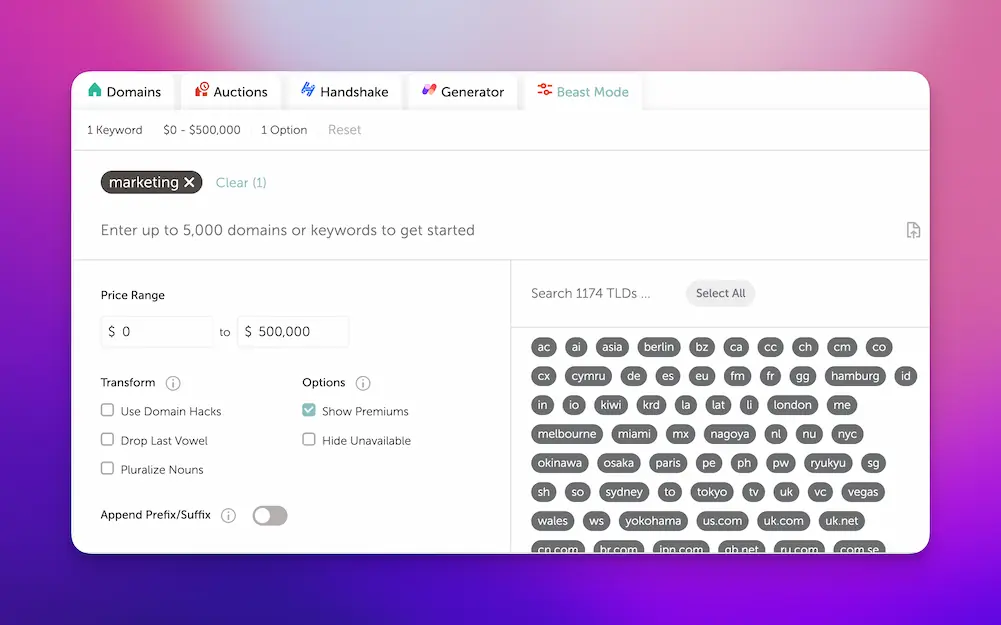Buscador de dominios Namecheap