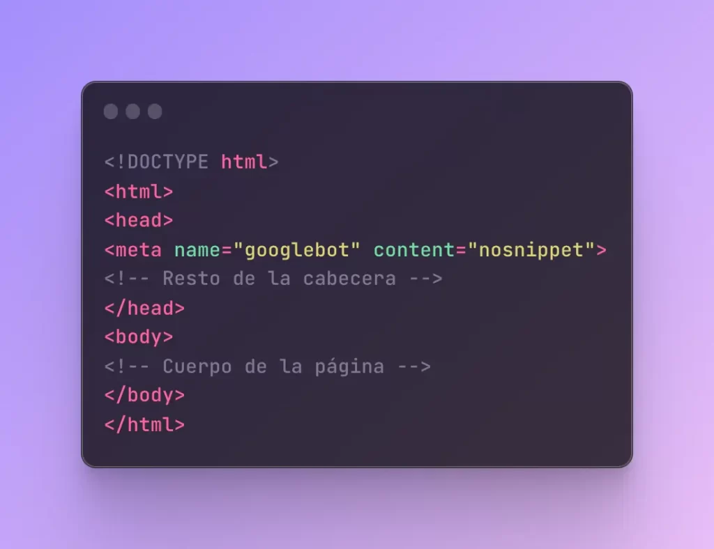 Pedir no mostrar Fragmentos Destacados en Google