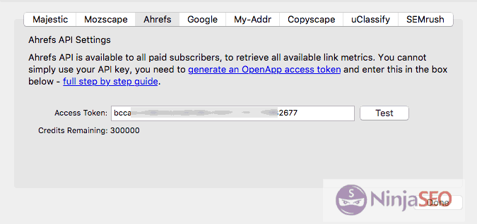 API de Ahrefs para URL Profiler