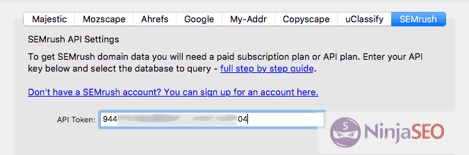 API de SEMrush en URL Profiler