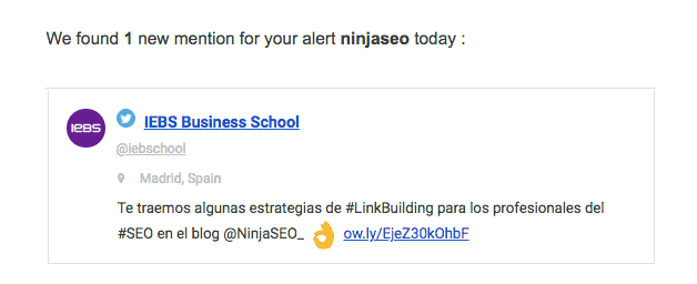 Mención en Twitter encontrada por Awario