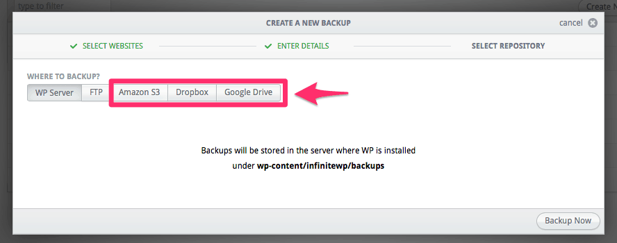 Cloud Backup Addon InfiniteWP