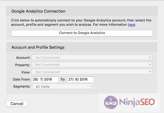 Conectar Search Console y Google Analytics en URL Profiler