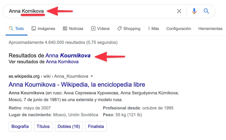 Corrector De Búsqueda De Google