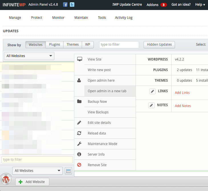 InfiniteWP para gestionar tu WordPress