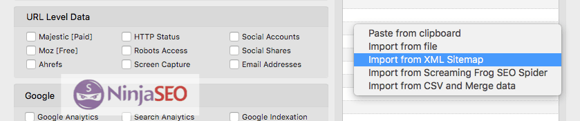 Importar Sitemap en URL Profiler