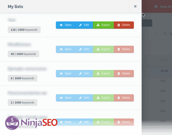 Listas Para Organizar Keywords En Kwfinder Opt