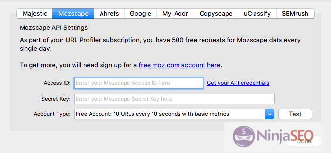 Mozscape APi con URL Profiler