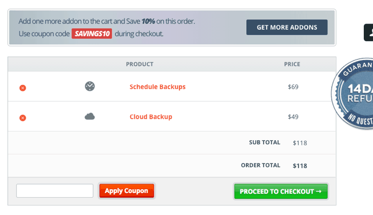 Precios y descuentos de Addons para InfiniteWP