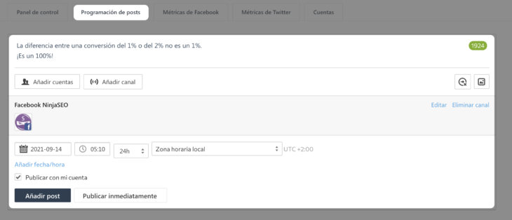 se ranking social media programación de posts opt
