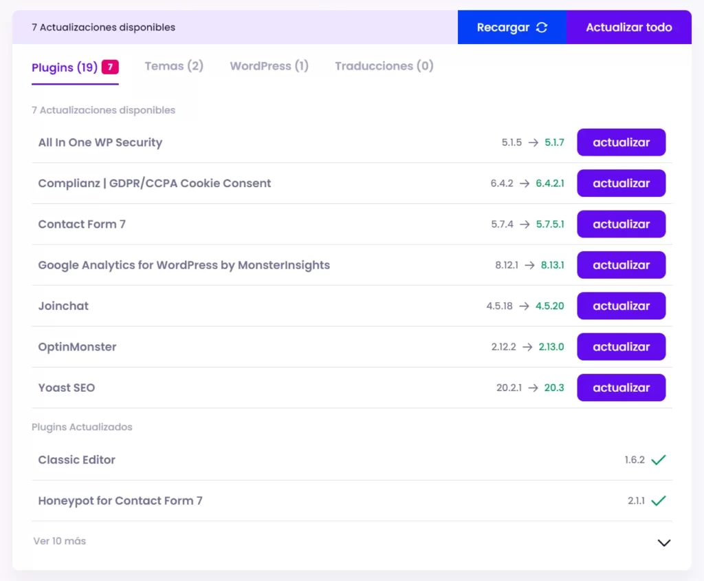 Actualizaciones Modular Dashboard