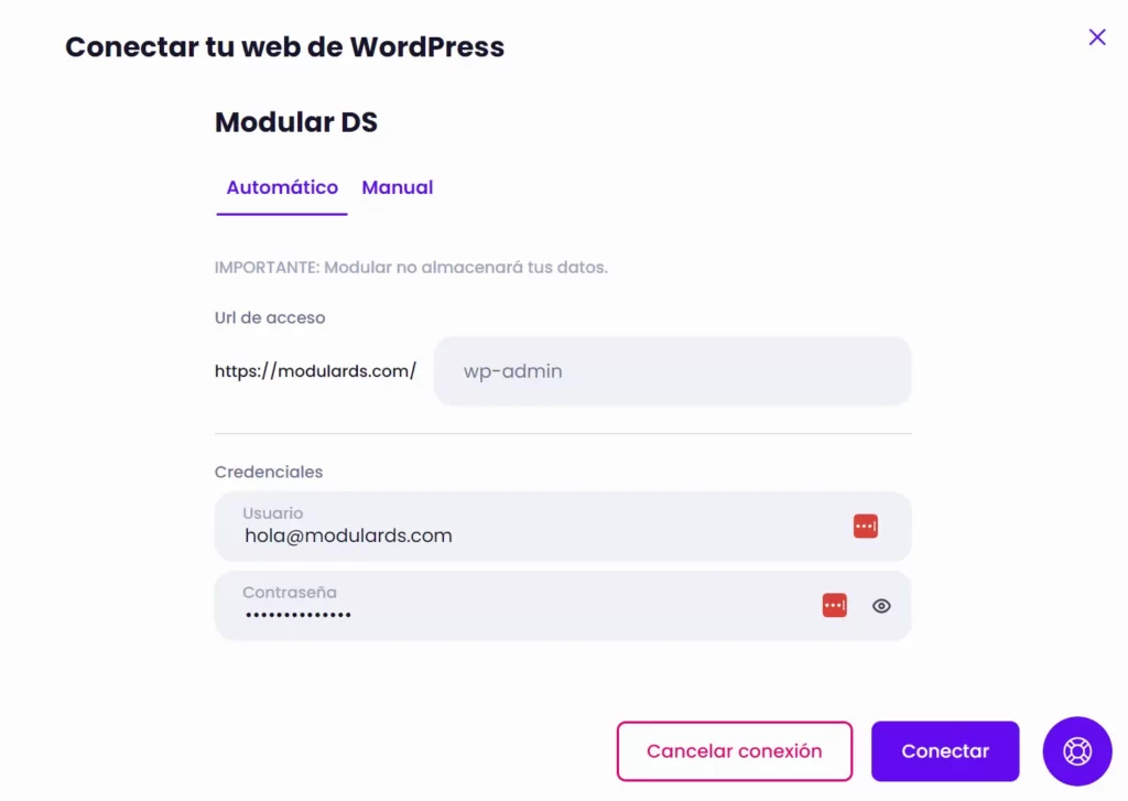 Conexion Modular DS App