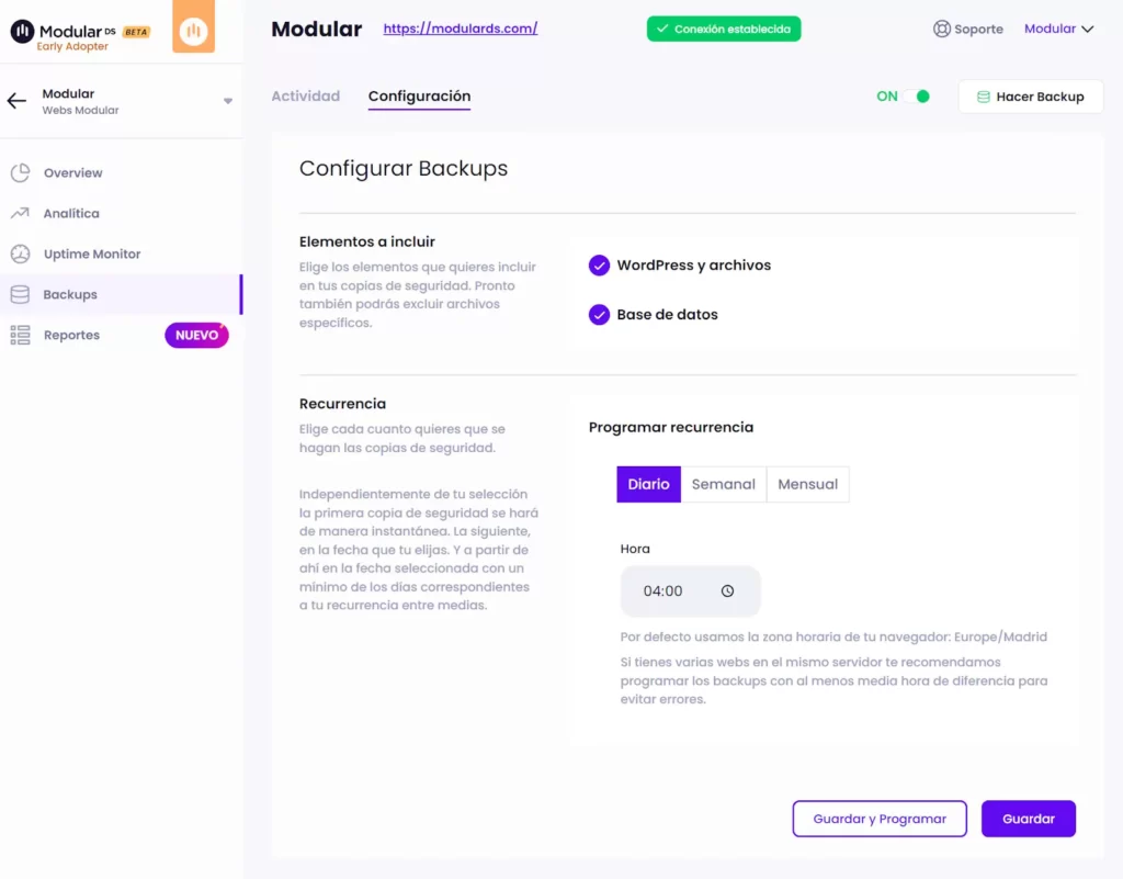 Configuracion Backups Modular