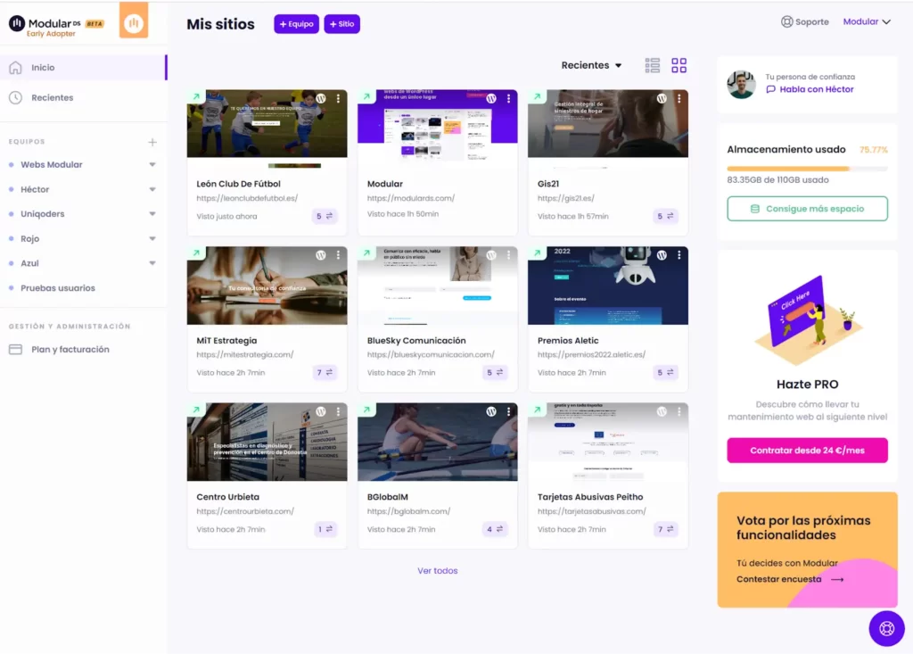 Dashboard Webs Modular Grid