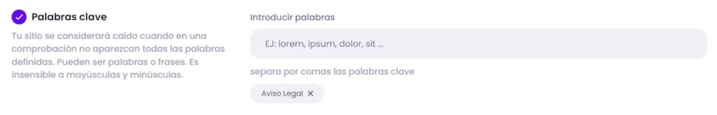 Palabra Clave Uptime Monitor