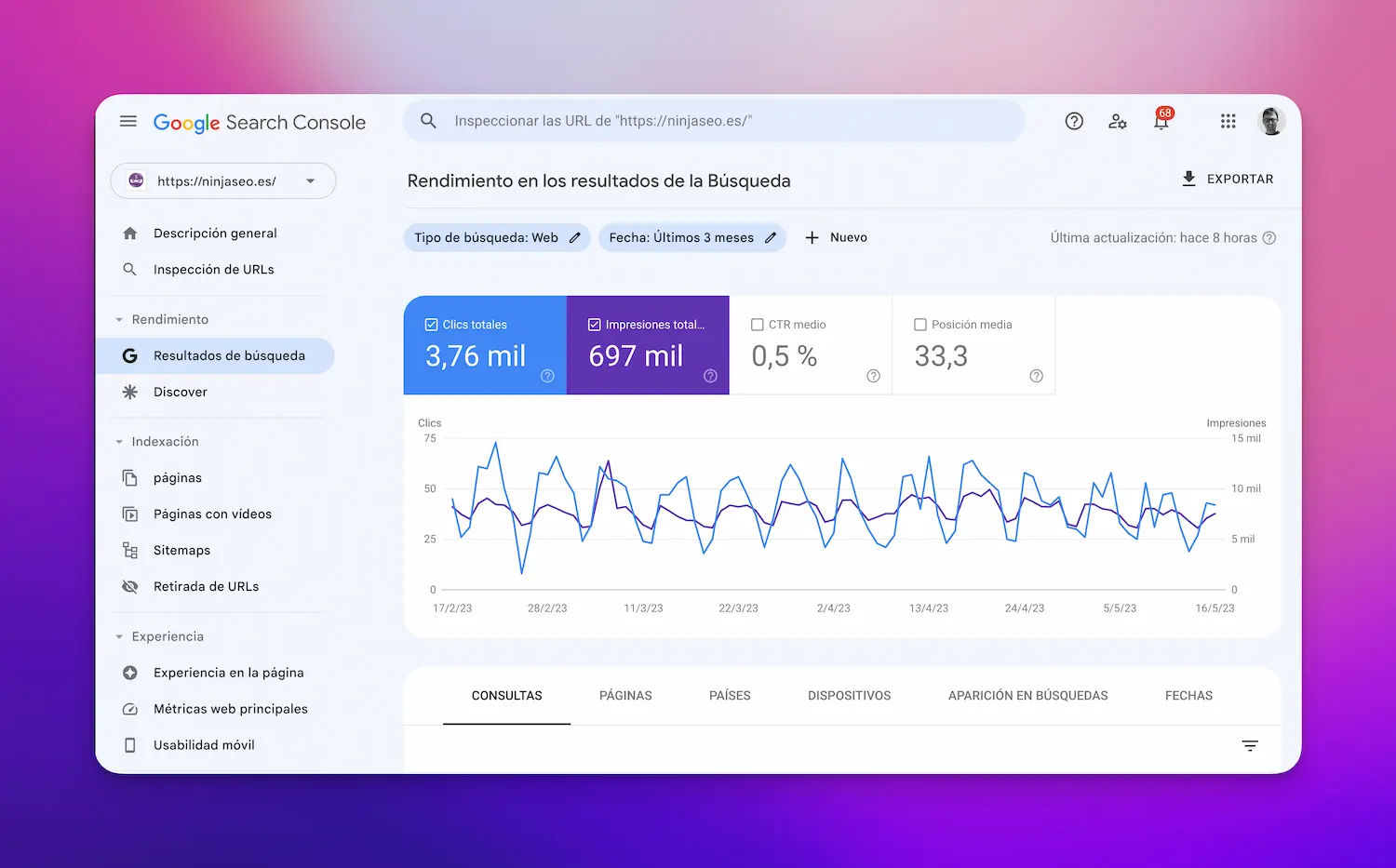 Search Console de Google   herramienta SEO   NinjaSEO opt