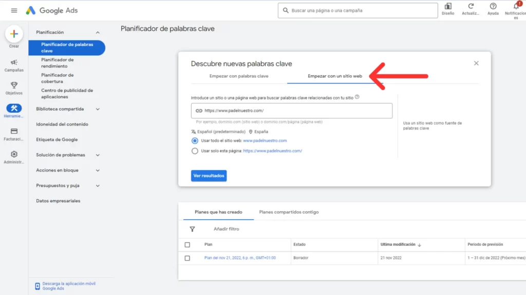 IMAGEN 3   Como hacer estudio de palabras clave   Empezar con un sitio web