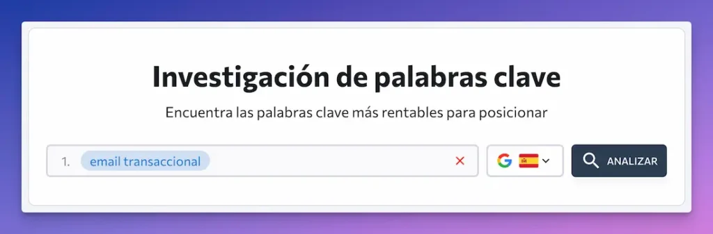 Investigacion de palabras clave con SERanking
