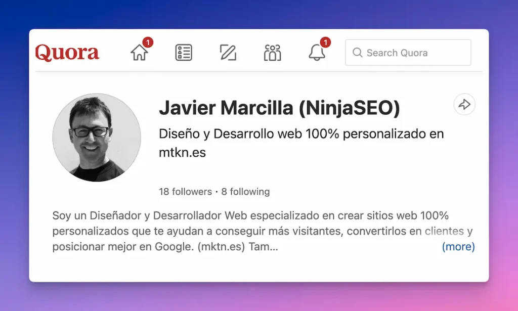 Perfil de usuario en Quora