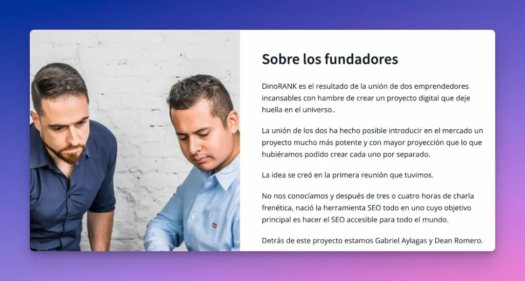 Dean Romero y Gabriel Aylagas fundadores de DinoRank