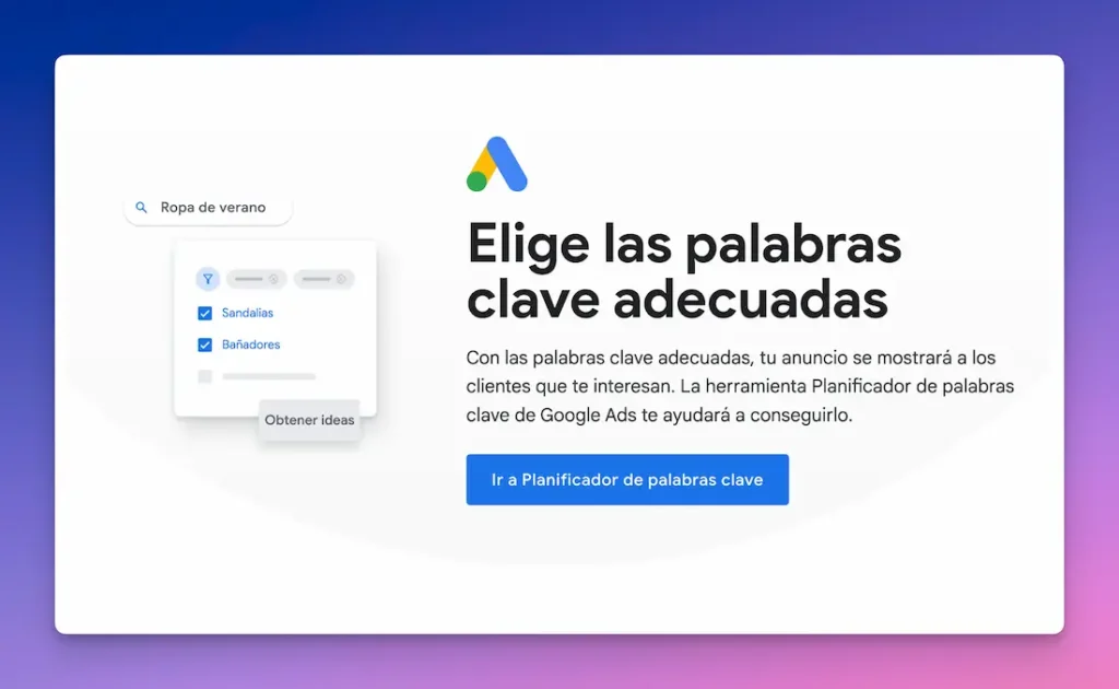 El Planificador de Palabras Clave de Google