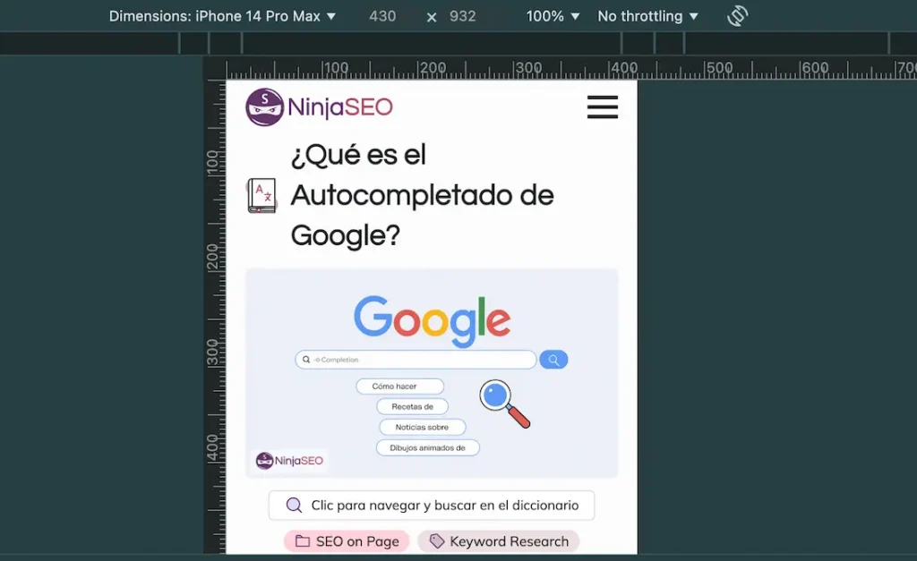 Chrome DevTools emulación móvil